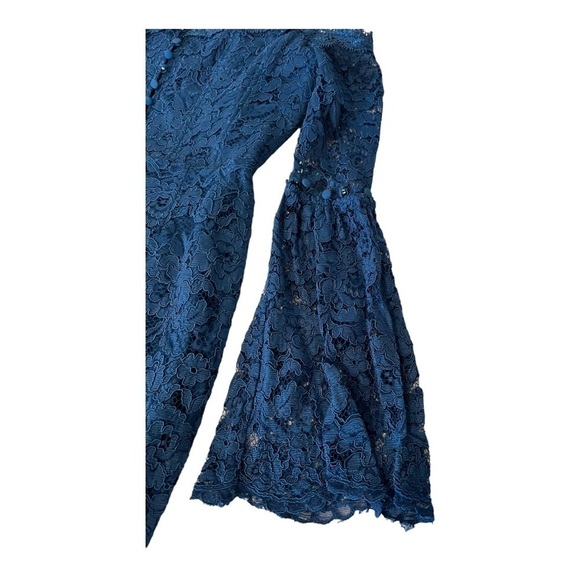 N/Nicholas Blue Lace Octavia Cocktail Dress Size 10 Southern Charm - Picture 7 of 14